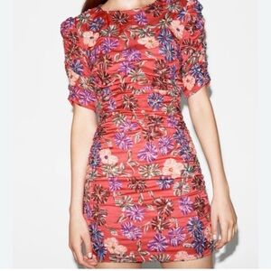 Maje Red and Purple Floral Mini Dress 3